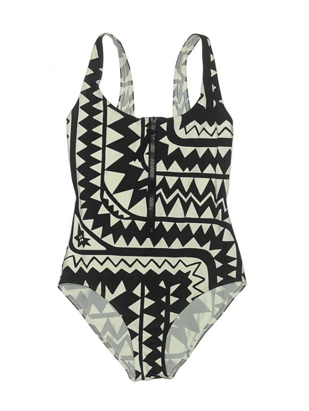 Eres One Piece Bathing Suit Black and White Geometric with Zipper (8)